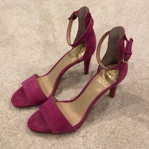 Vince Camuto hot pink suede sandals, never worn